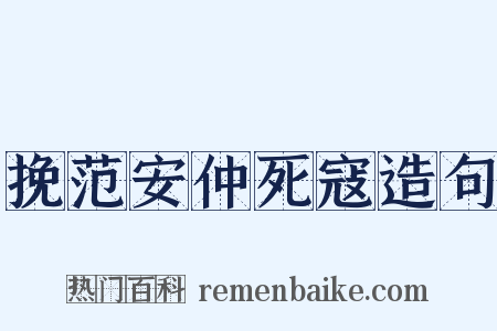 挽范安仲死寇造句是什么意思的图片